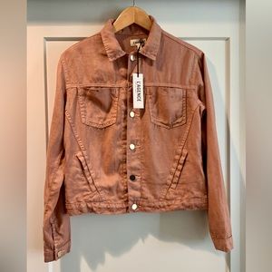 NWT L'AGENCE CELINE LINEN JACKET IN DUSTY PINK SZ S